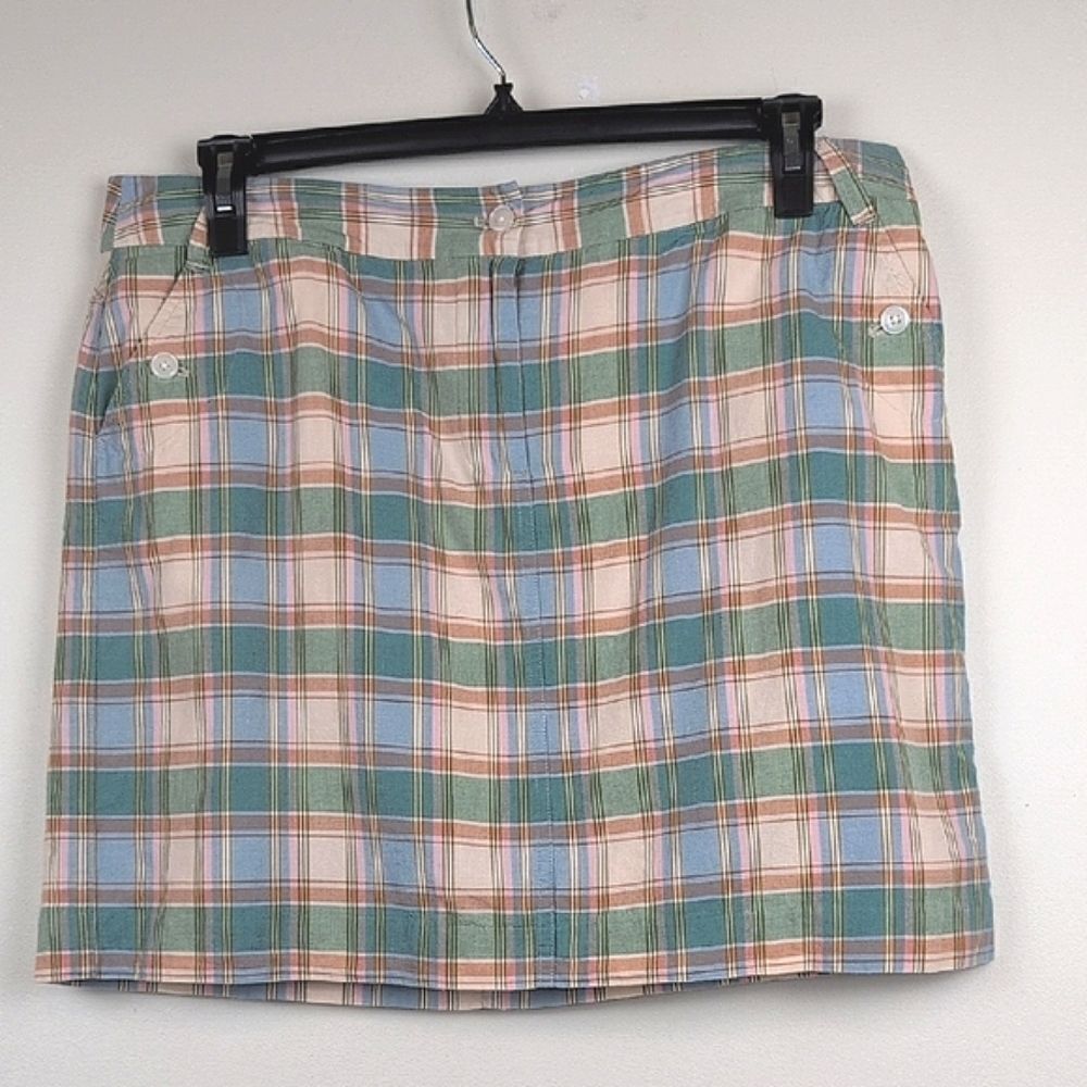 Brooks Brothers Classic Plaid Women's Cotton Skirt Size 14 Preppy